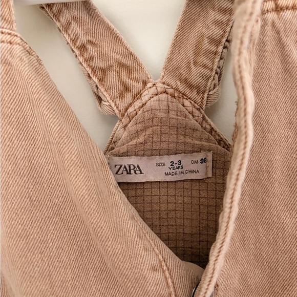 Zara Tan Denim Overalls - Picture 3 of 3